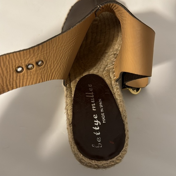 Bettye Muller Brown Leather 3” Espadrille Wedges - Picture 6 of 6